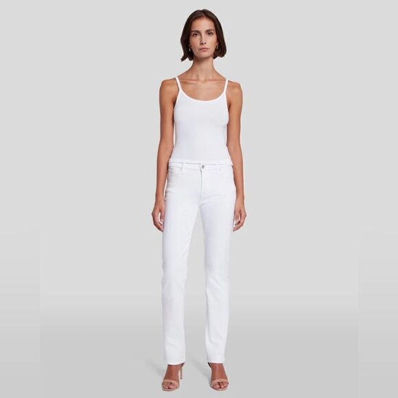 7 for All Mankind SLIM ILLUSION KIMMIE STRAIGHT IN LUXE WHITE - Picture 8 of 13
